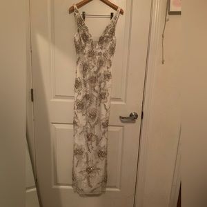 CUSTOMIZED WHITE CRYSTAL EMBEDDED GOWN